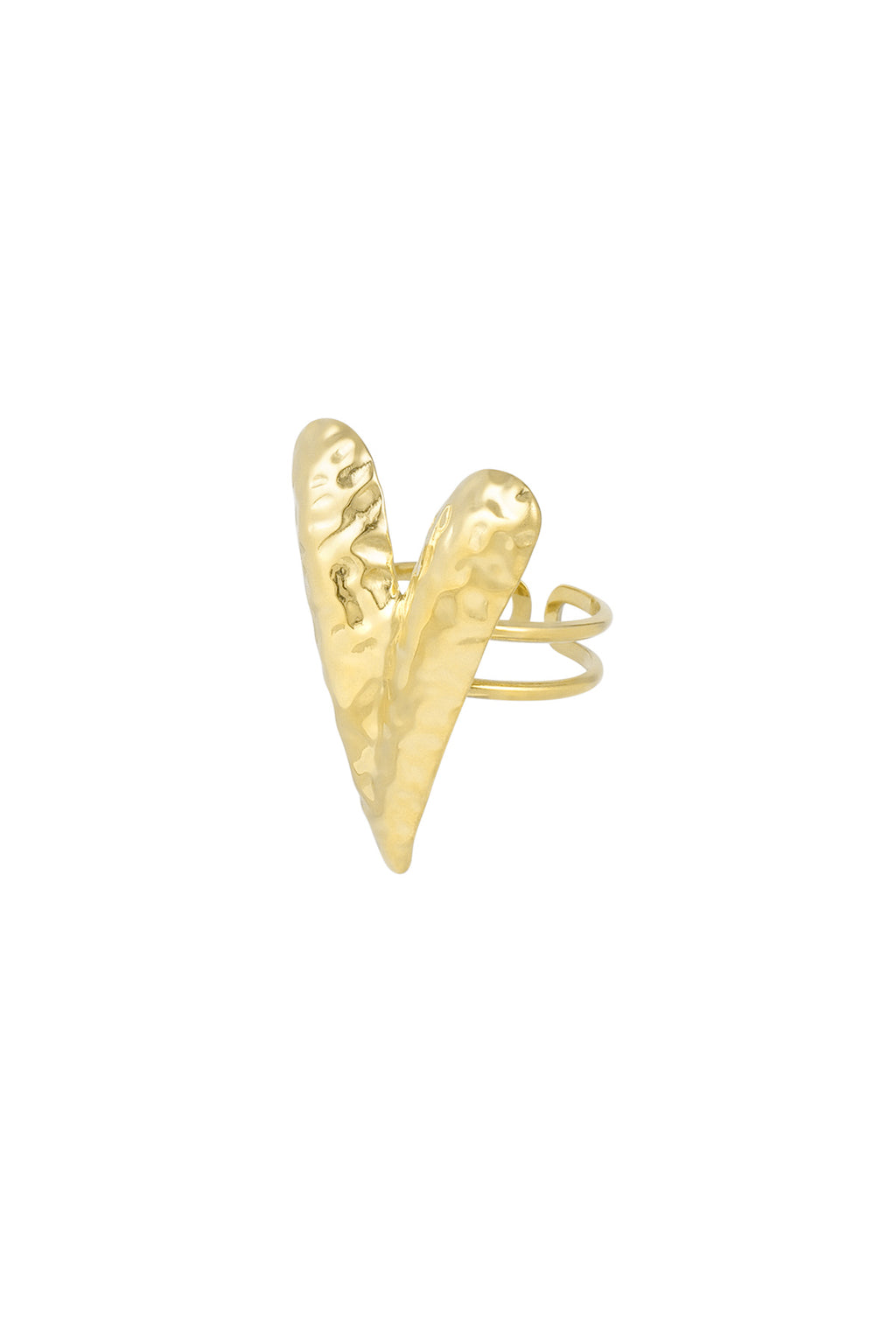 Textured Heart Ring | Gold