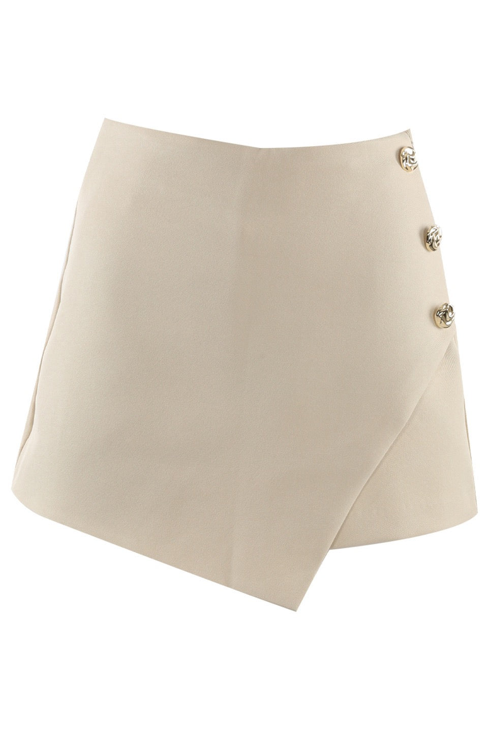 Wrap Look Tailored Skort Beige