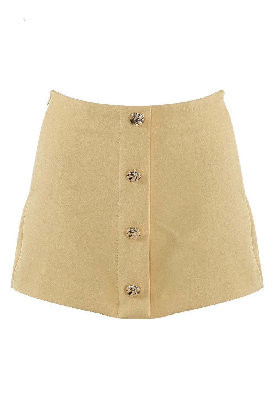 Tailored Button Front Skort Butter Yellow