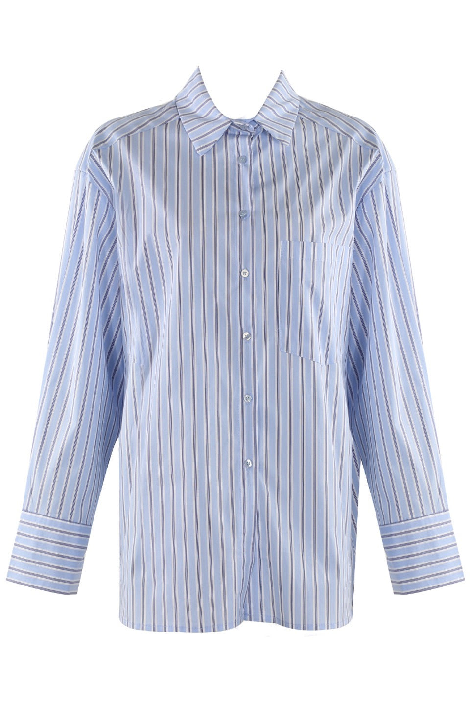 Contrast Stripe Shirt Blue