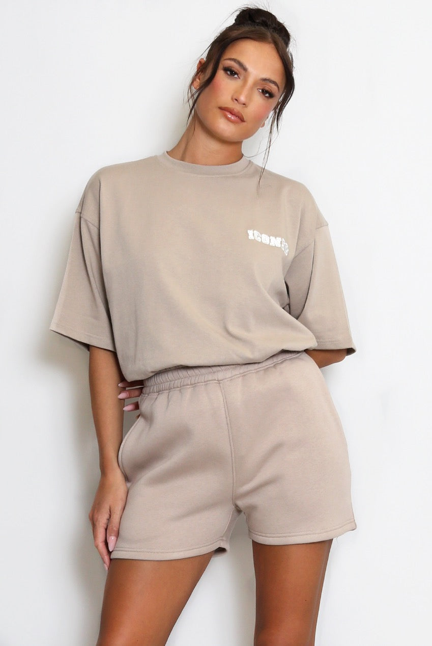 Relaxed Sweat Shorts Taupe