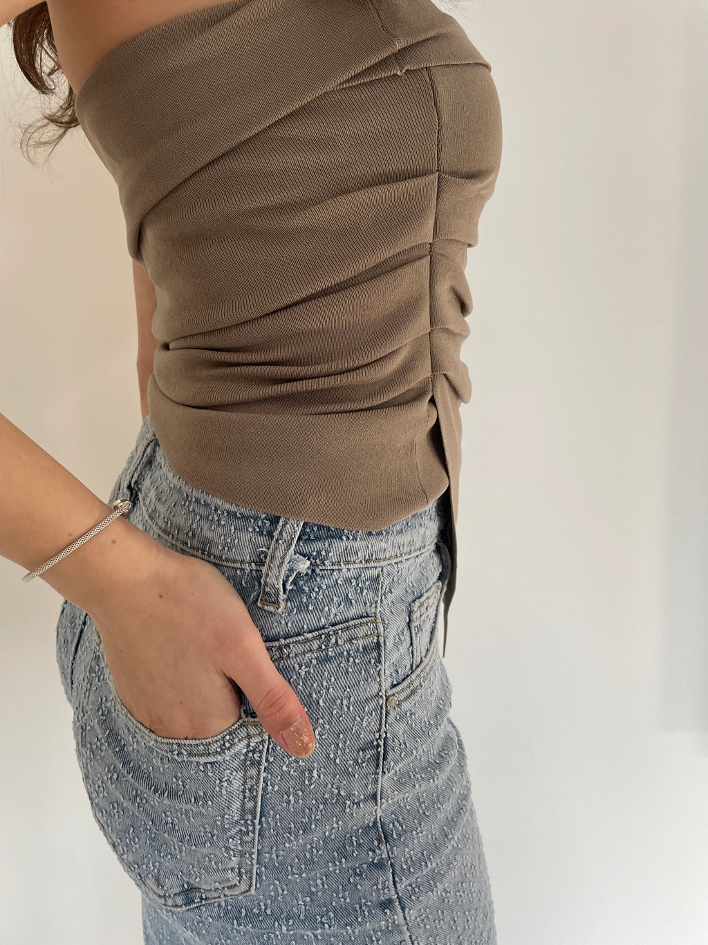 Strapless classy top | Brown