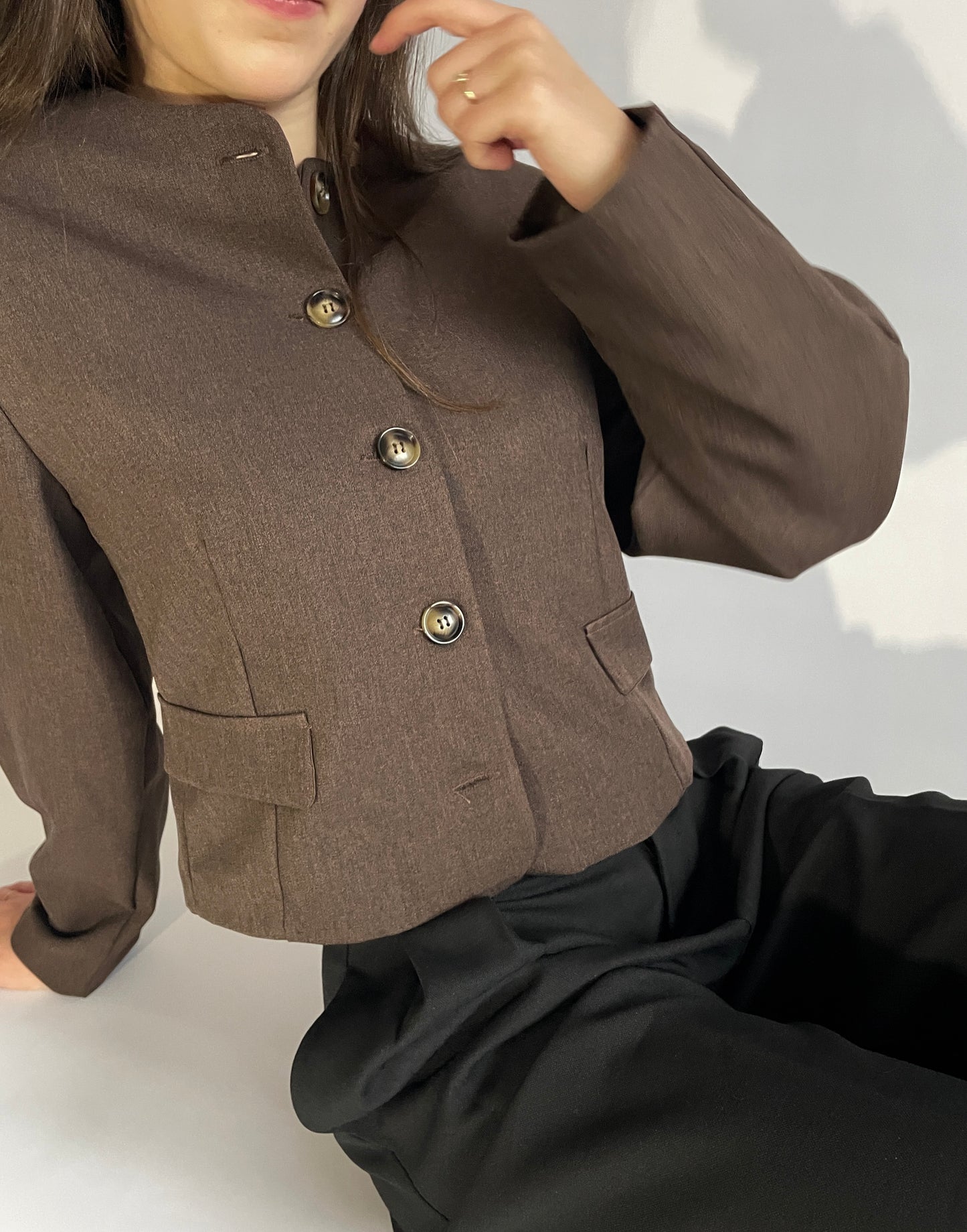 Brown short blazer