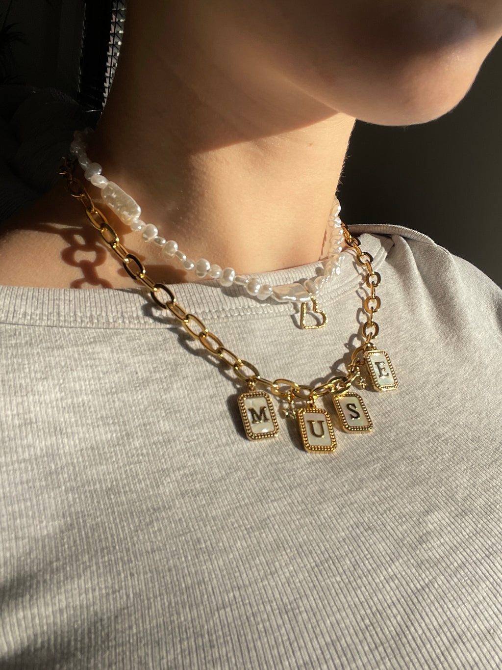 Heart Pearl Necklace