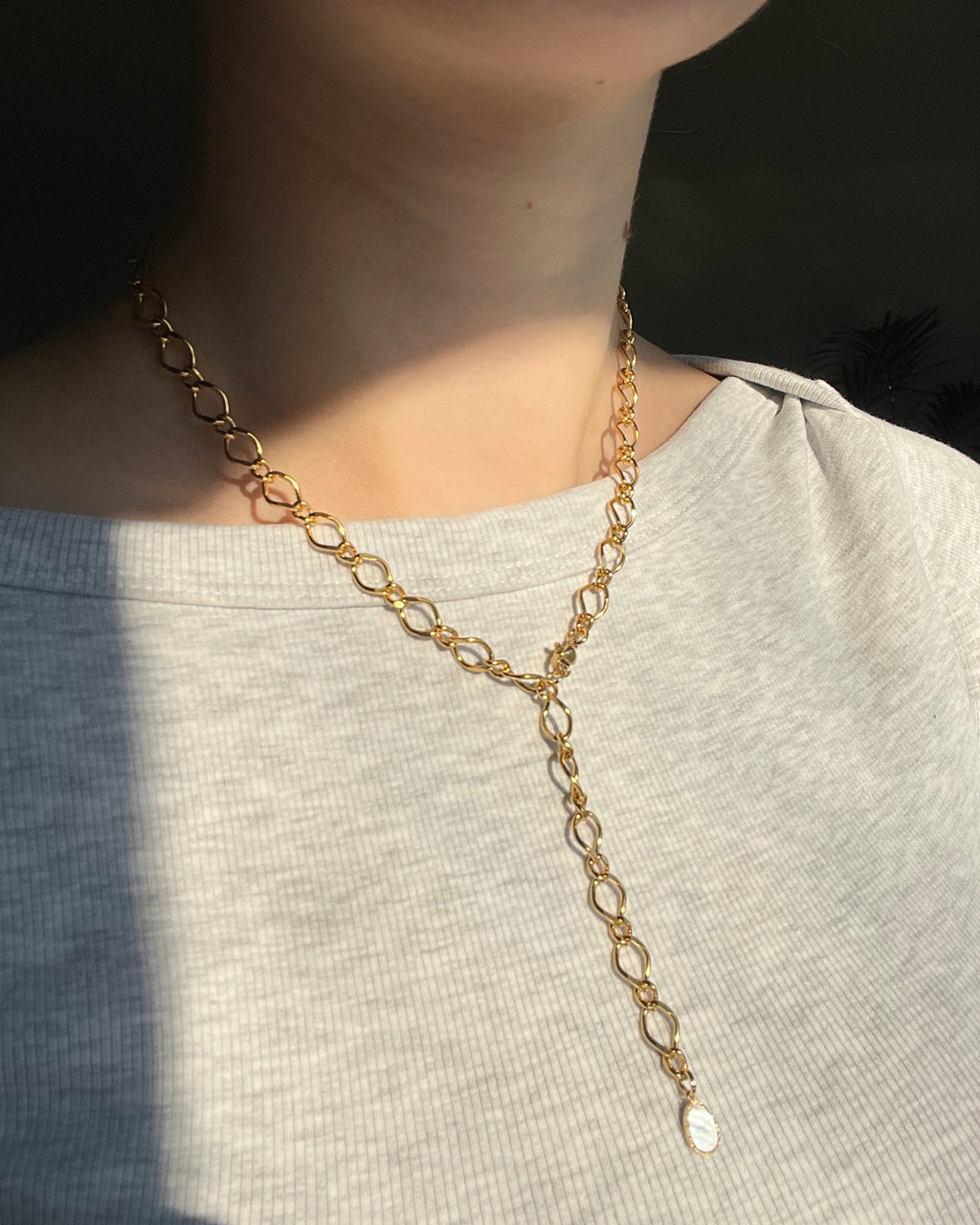 Y- Pearl Drop Necklace