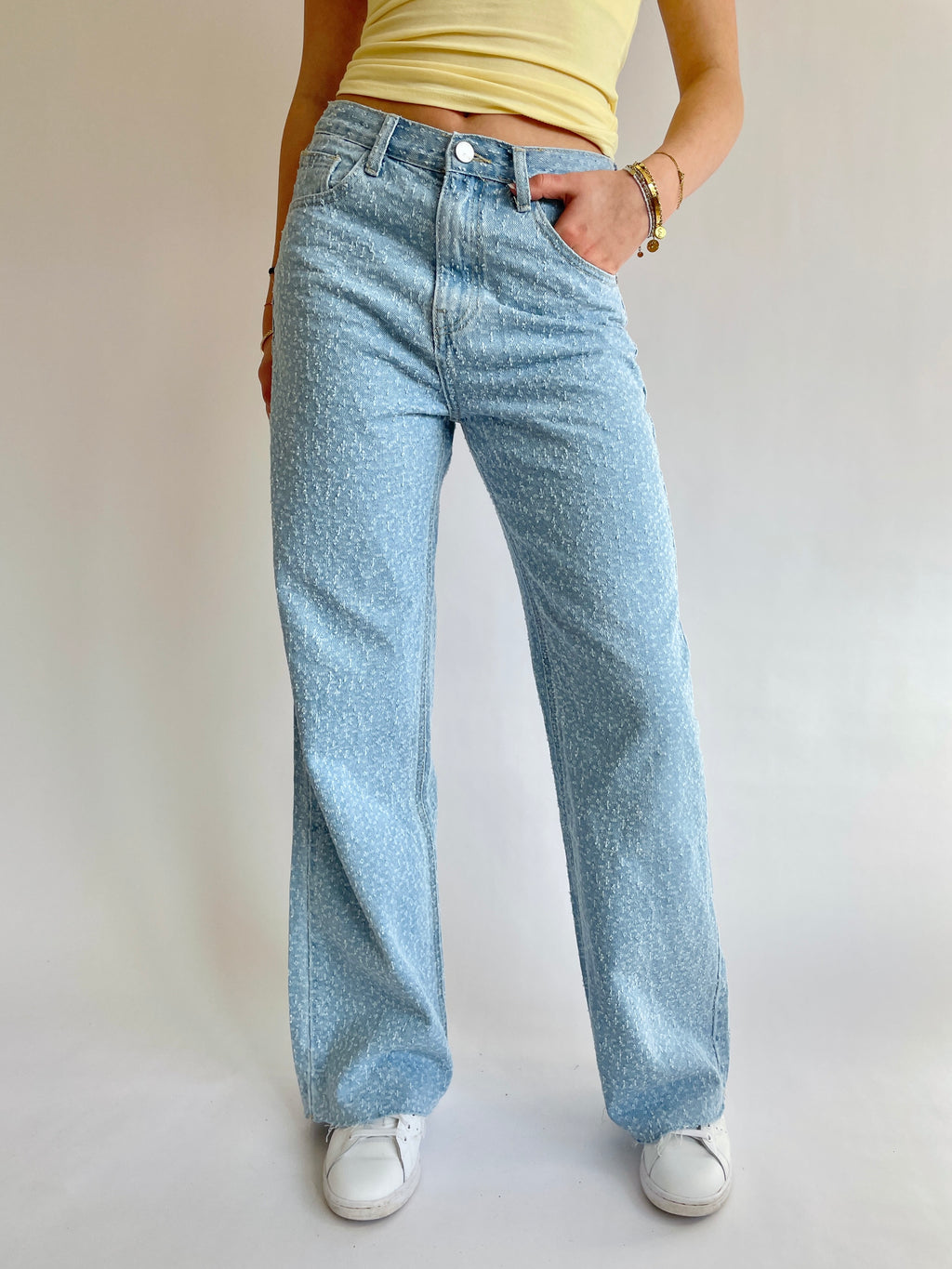 Straight Leg Embroidered Midwaist Jeans Stretch | 004
