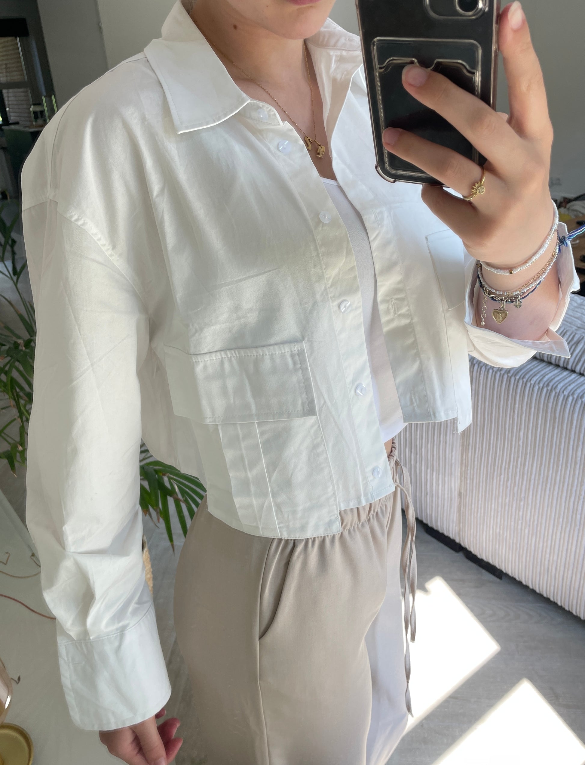 Timeless Cropped Blouse | White