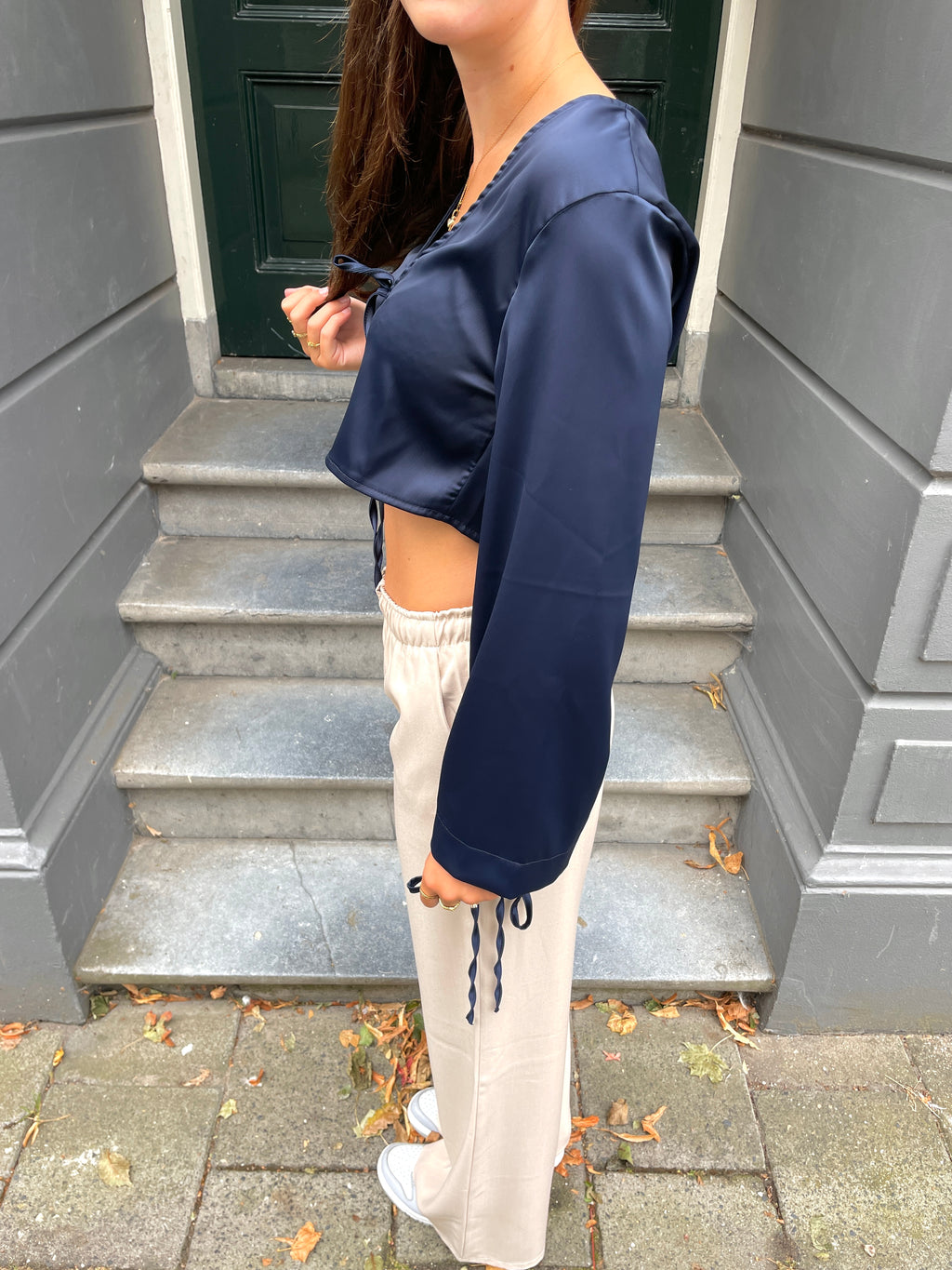 Silky Bow Top | Navy