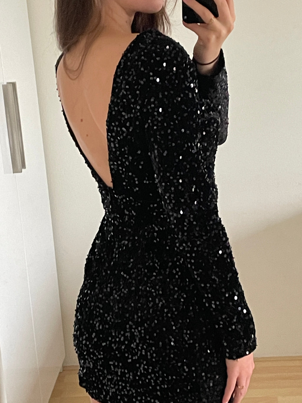 Chic Open Back Dress | Black