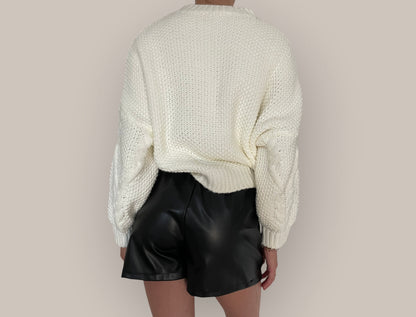 Cable Knit Sweater | White