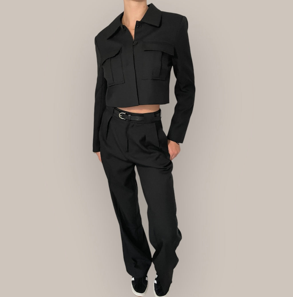 Cropped Blazer | Black